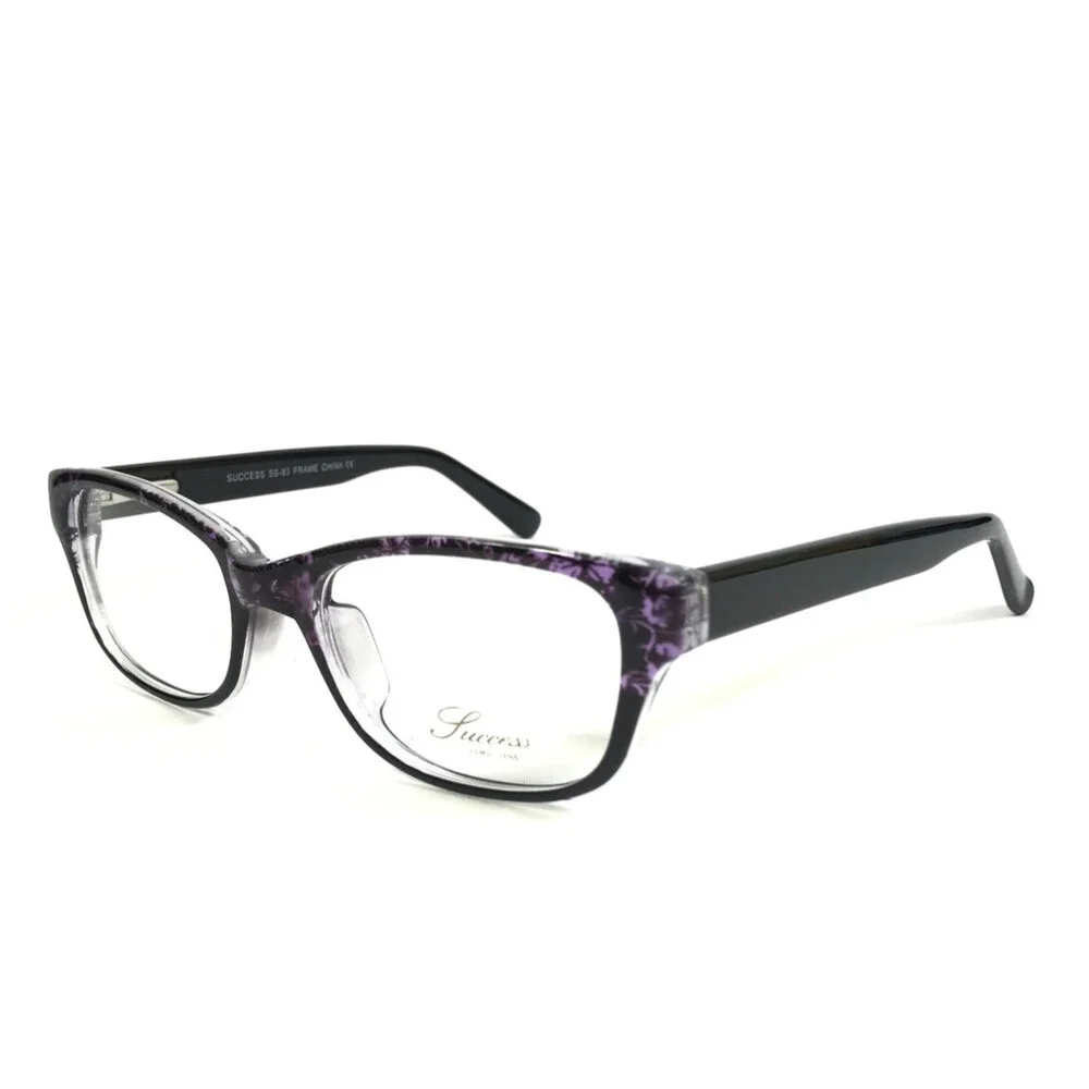 Success Eyeglasses Frames SS-83 PURPLE/BLACK Rectangle Full Rim 50-19-140